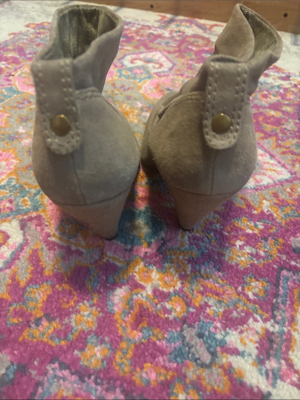 Steve Madden Taupe Suede Slouch Ankle Boots - Picture 5 of 6